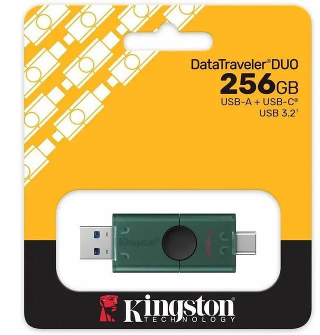 Alt view image 3 of 7 - Kingston DataTraveler Duo 256GB (USB 3.2 (Gen 1) Type A + USB 3.2 (Gen 1) Type C) On-The-Go Flash Drive - 256 GB - USB 3.2 (Gen 1) Type A, USB 3.2 (Gen 1) Type C - 5 Year Warranty