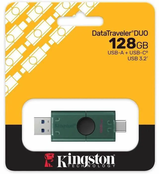 Alt view image 3 of 5 - Kingston DataTraveler Duo 128GB USB 3.2 (Type A + Type C) Gen 1 On-The-Go Flash Drive - 128 GB - USB 3.2 (Gen 1) Type A, USB 3.2 (Gen 1) Type C