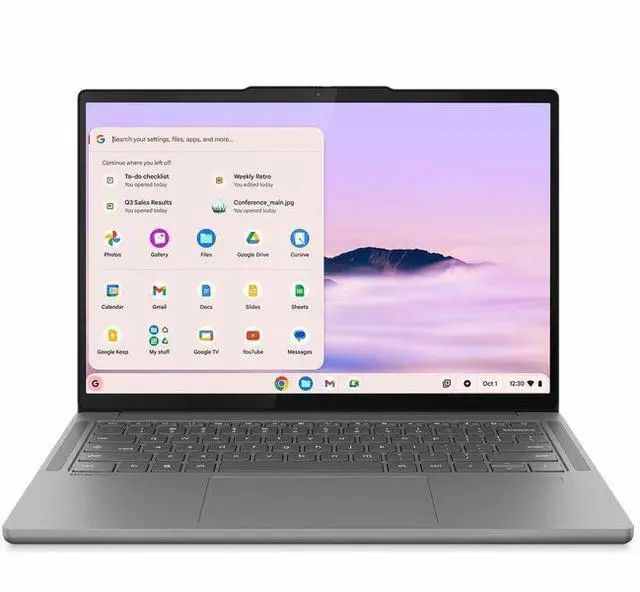 Main image of Lenovo Chromebook Plus 83MW0001US 14" Touchscreen Chromebook - WUXGA - MediaTek Kompanio 1200 - 16 GB - 256 GB Flash Memory - English (US) Keyboard - Gray - MediaTek Kompanio 1200 Chip - 1920 x 1