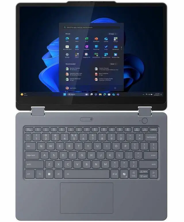 Alt view image 7 of 8 - Lenovo 13w Gen 3 83M9000DUS 13.3" Touchscreen Convertible 2 in 1 Notebook - WUXGA - 60 Hz - Intel Core 3 1st Gen 100U - 8 GB - 256 GB SSD - English Keyboard - Luna Gray - Intel Chip - 1920 x 1200