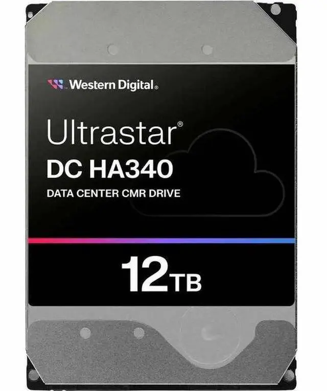 Main image of Western Digital Ultrastar DC HA340 WUS721212BLE6L4 12 TB Hard Drive - 3.5" Internal - SATA (SATA/600) - Conventional Magnetic Recording (CMR) Method - Server, Storage System Device Supported - 72