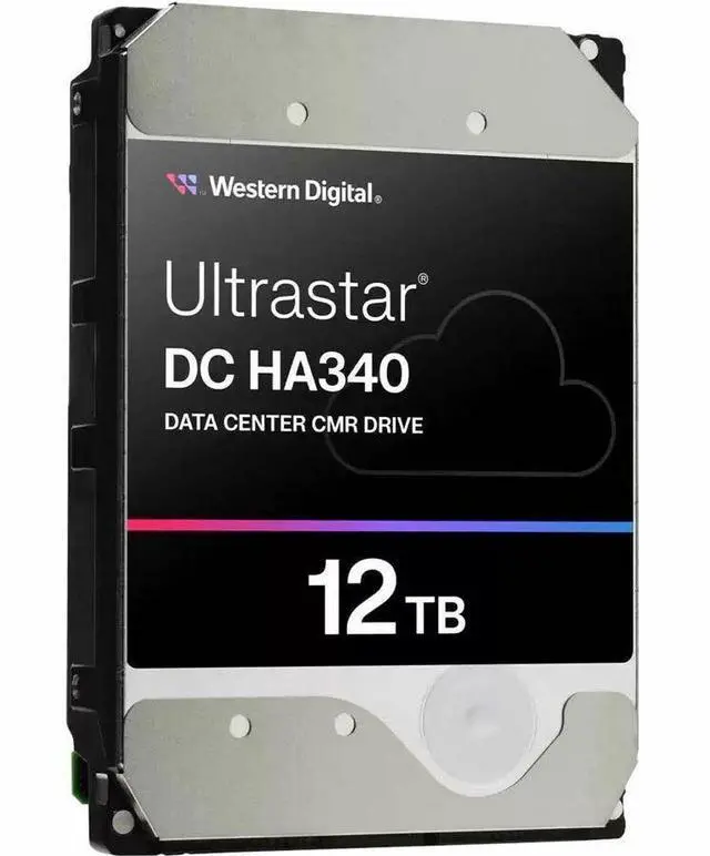 Alt view image 2 of 4 - Western Digital Ultrastar DC HA340 WUS721212BLE6L4 12 TB Hard Drive - 3.5" Internal - SATA (SATA/600) - Conventional Magnetic Recording (CMR) Method - Server, Storage System Device Supported - 72
