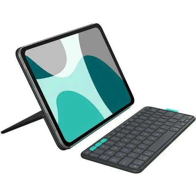 Alt view image 8 of 14 - Logitech Flip Folio Keyboard Case for iPad Pro & iPad Air 11" Midnight Black