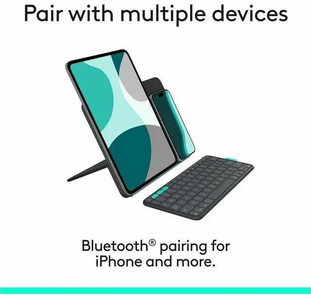 Alt view image 9 of 14 - Logitech Flip Folio Keyboard Case for iPad Pro & iPad Air 11" Midnight Black