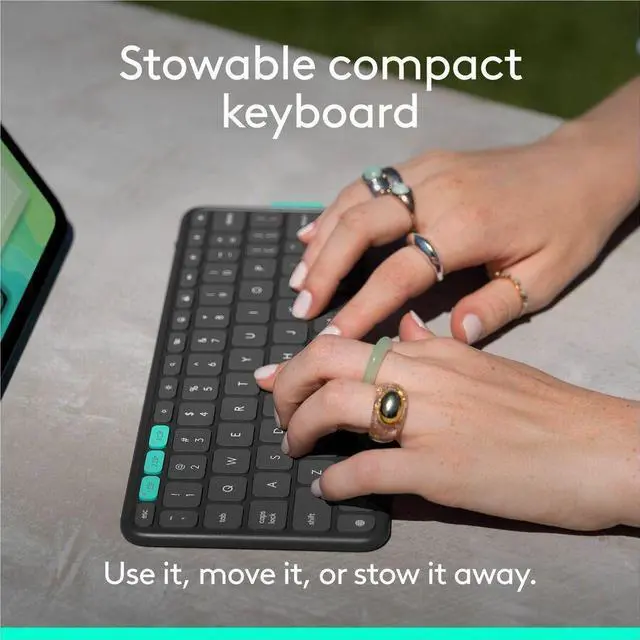 Alt view image 10 of 14 - Logitech Flip Folio Keyboard Case for iPad Pro & iPad Air 11" Midnight Black