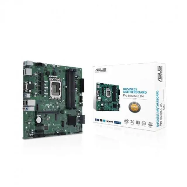 Alt view image 3 of 4 - ASUS Pro B660M-C D4-CSM LGA 1700(Intel 12th&13th Gen) Micro-ATX Commercial motherboard (PCIe 4.0, DDR4,2xM.2 slots, M.2 slot only (Key E), front USB 3.2 Gen 1 Type-C ,TPM 2.0 IC onboard