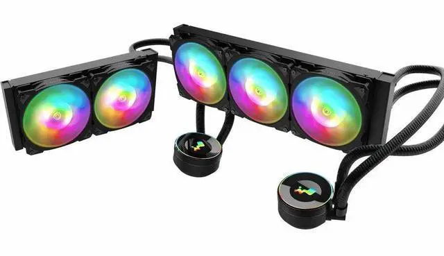 Alt view image 5 of 8 - In Win MR24 Cooling Fan/Water Block/Pump - 4.72" Maximum Fan Diameter - 2 x Fan(s) - 60.10 CFM Maximum Airflow - 2200 rpm - Liquid Cooler Cooler - Long Life Sleeve Bearing - 4-Pin (12V, PWM), 3-P