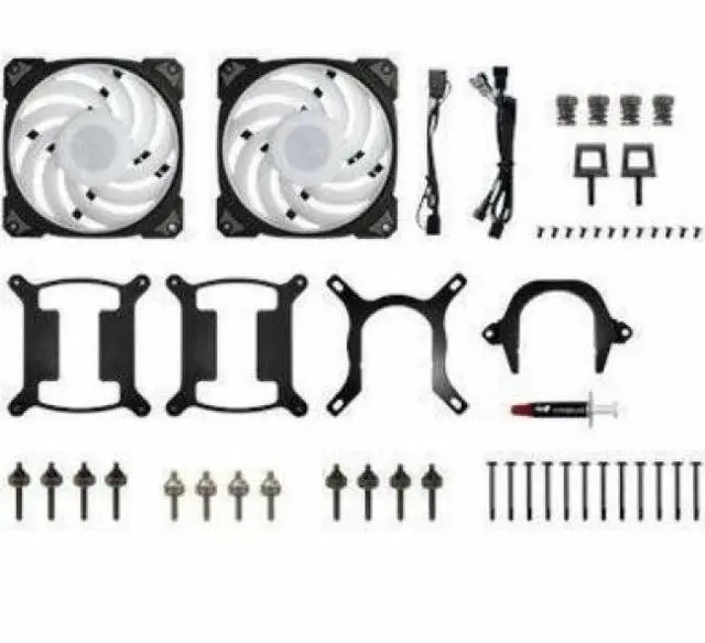 Alt view image 4 of 8 - In Win MR24 Cooling Fan/Water Block/Pump - 4.72" Maximum Fan Diameter - 2 x Fan(s) - 60.10 CFM Maximum Airflow - 2200 rpm - Liquid Cooler Cooler - Long Life Sleeve Bearing - 4-Pin (12V, PWM), 3-P