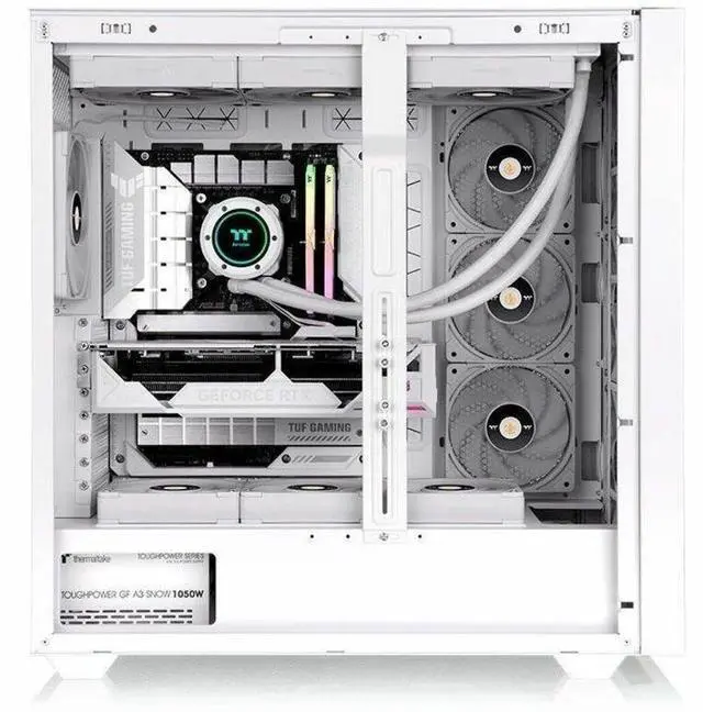 Alt view image 19 of 19 - Thermaltake AX500 Snow TG Full Tower; 4x140mm CT Fans Included; SSI-EEB/SSI-CEB/E-ATX; 420mm Radiator Support; 460mm GPU Clearance; Supports up to 5X 3.5 or 6X 2.5; Hidden Connector; CA-11D-00F6WN-00
