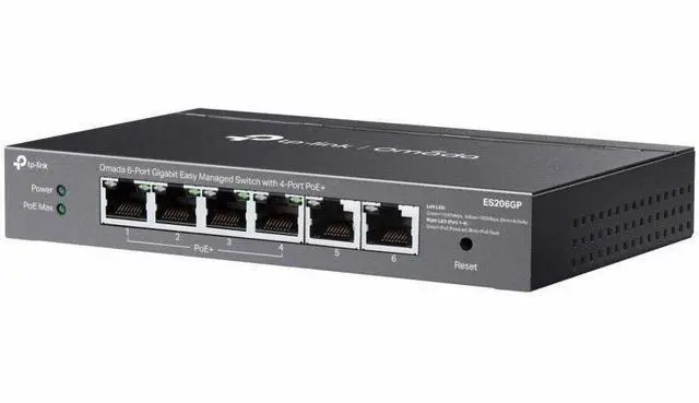 Alt view image 2 of 8 - TP-Link Omada 6-Port Gigabit Easy Managed Switch with 4-Port PoE+ - 6 Ports - Manageable - Gigabit Ethernet - 10/100/1000Base-T - 2 Layer Supported - 65 W PoE Budget - Twisted Pair - PoE Ports - Black