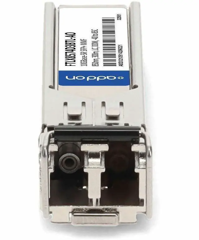 Alt view image 3 of 9 - AddOn Finisar® FTLX8574D3BTL Compatible TAA 10GBase-SR SFP+ Transceiver (MMF, 850nm, 300m, LC, DOM, -40 to 85C) | FTLX8574D3BTL-AO