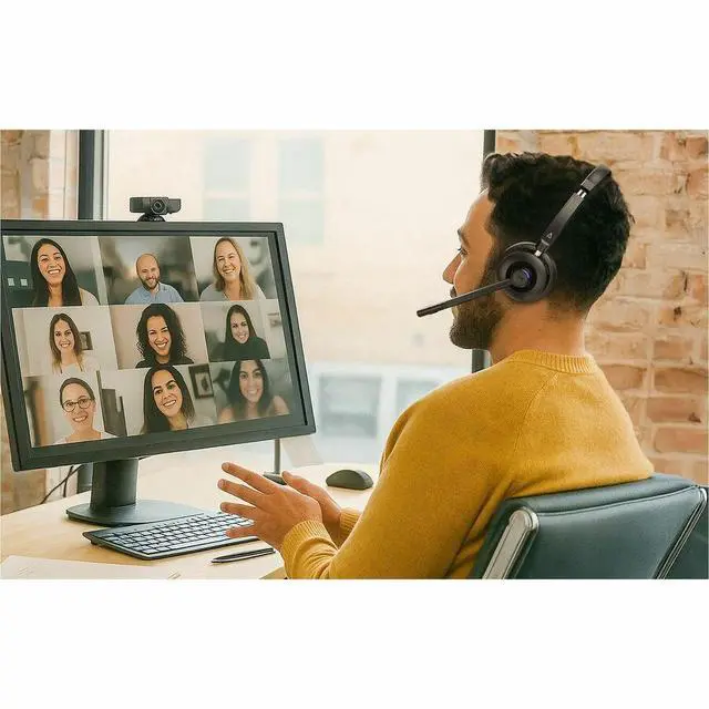 Alt view image 8 of 13 - Creative Chat Wireless On-Ear Headset with Noise-Cancelling Boom Mic