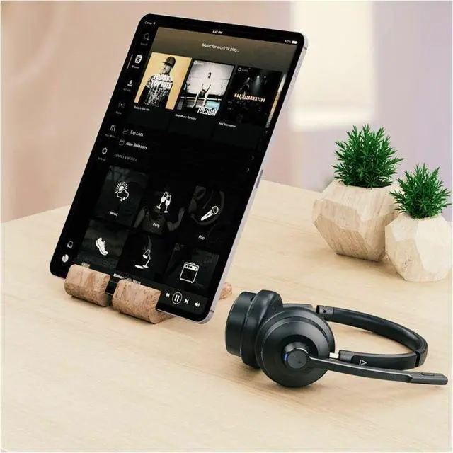 Alt view image 12 of 13 - Creative Chat Wireless On-Ear Headset with Noise-Cancelling Boom Mic