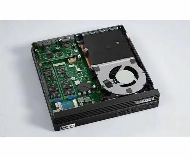 Alt view image 6 of 9 - Lenovo ThinkCentre M75q Gen 5 12RQ000NUS Desktop Computer - AMD Ryzen 5 PRO 8500GE - 8 GB - 256 GB SSD - Tiny - Black - AMD PRO 600 Chip - Windows 11 Pro - AMD Radeon 740M DDR5 SDRAM - English Keyboar