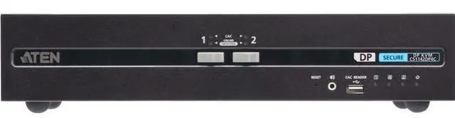 Main image of ATEN CS1142DP4C 2-Port USB DisplayPort Dual Display Secure KVM Switch with CAC - 2 Computer(s) - 1 Local User(s) - 3840 x 2160 - 50 Hz, 60 Hz - 7 x USB - 6 x DisplayPort - Desktop
