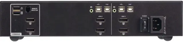 Alt view image 2 of 3 - ATEN CS1142DP4C 2-Port USB DisplayPort Dual Display Secure KVM Switch with CAC - 2 Computer(s) - 1 Local User(s) - 3840 x 2160 - 50 Hz, 60 Hz - 7 x USB - 6 x DisplayPort - Desktop