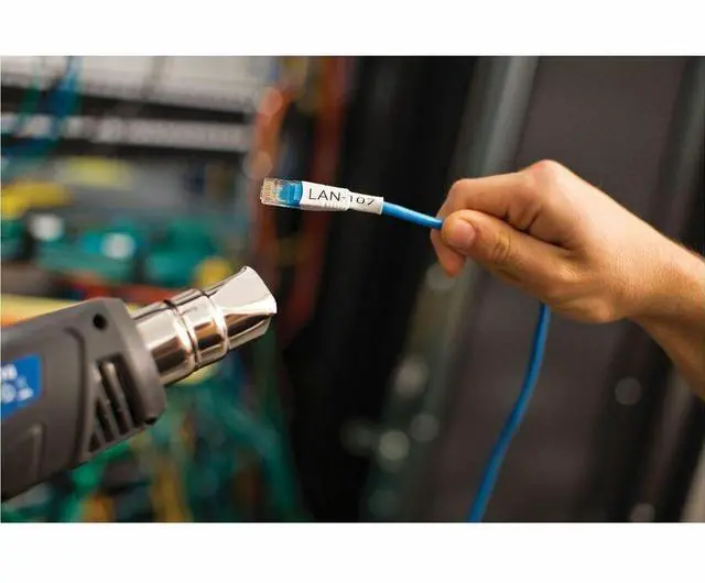 Alt view image 4 of 8 - Brother Laminated Tape for P-touch Label Marker - - DiameterTape - Black on White - Laminated - Heat-shrinkable - For Label Maker - 1 Each