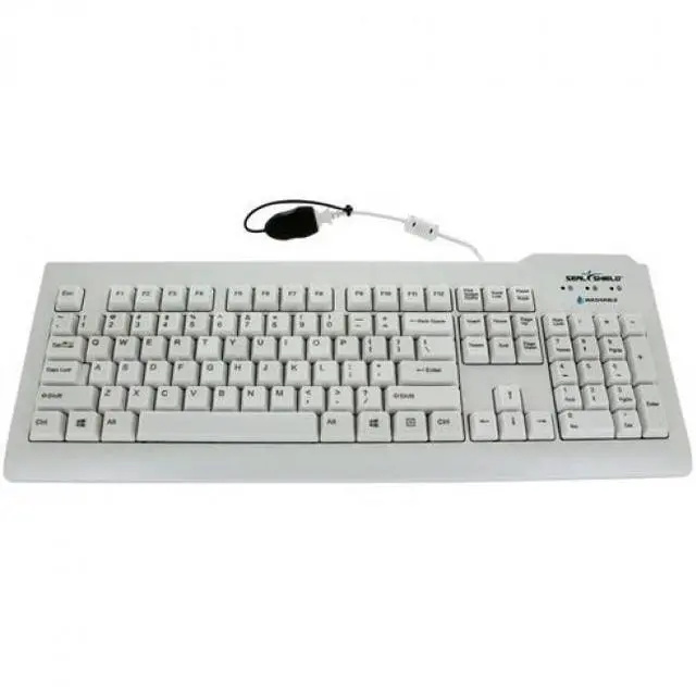 Main image of Seal Shield Silver Seal Waterproof Keyboard - SSWKSV208UK - Cable Connectivity - USB Interface - 105 Key(s) - English (UK) - QWERTY Layout - Mac, PC - Membrane Keyswitch - White