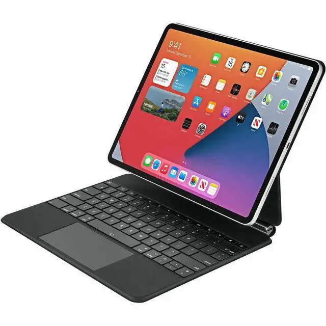 Alt view image 2 of 7 - Adesso Portable Keyboard/Cover Case for 12.9" to 13" Apple iPad Pro (3rd Generation), iPad Pro (4th Generation), iPad Pro (5th Generation), iPad Pro (6th Generation), iPad Air 13 (2024) Tabl