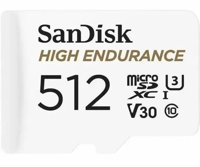 Alt view image 5 of 5 - SanDisk 512GB High Endurance Video microSDXC Card with Adapter for Dash Cam and Home Monitoring Systems - C10, U3, V30, 4K UHD, Micro SD Card - SDSQQNR-512G-GN6IA