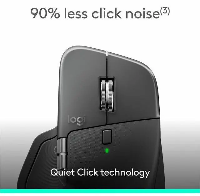Alt view image 5 of 7 - Logitech MX Master 4 for Business, Wireless Mouse with Quiet Clicks, 8K DPI, MagSpeed Scrolling, Logi Bolt Receiver, Bluetooth, Actions Ring, Haptics, USB-C Charging - Graphite - Darkfield - Wireless