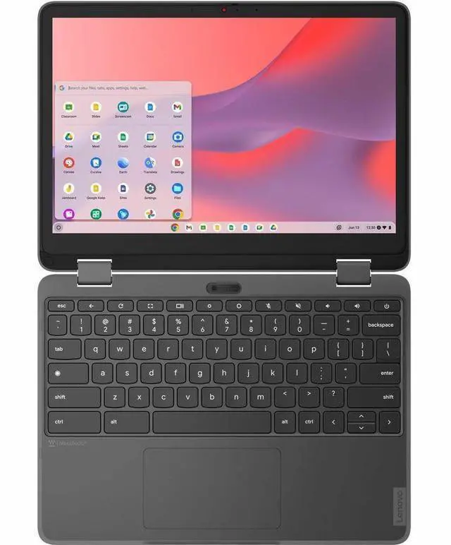 Alt view image 4 of 6 - Lenovo 500e Yoga Chromebook Gen 4 82W4002XUS 12.2" Touchscreen Convertible 2 in 1 Chromebook - WUXGA - 60 Hz - Intel N-Series N100 - 4 GB - 32 GB Flash Memory - English Keyboard - Graphite Gray -