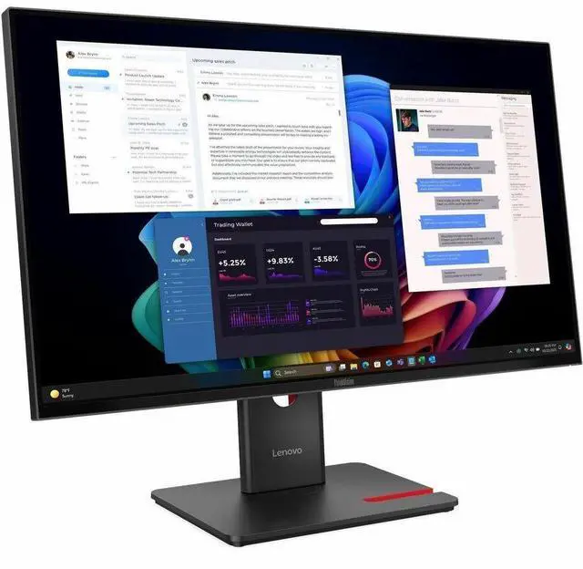 Alt view image 4 of 8 - Lenovo ThinkVision T27UD-40 27" Class 4K UHD LED Monitor - 16:9 - Eclipse Black - 27" Viewable - In-plane Switching (IPS) Technology - WLED Backlight - 3840 x 2160 - 1.07 Billion Colors - 35