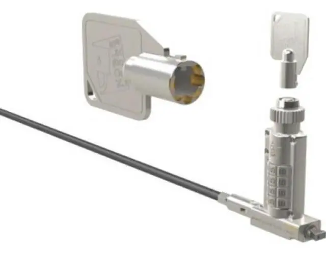 Alt view image 8 of 12 - Noble Wedge Resettable Combination Lock With Keys, Cable Trap And Storage Pouch