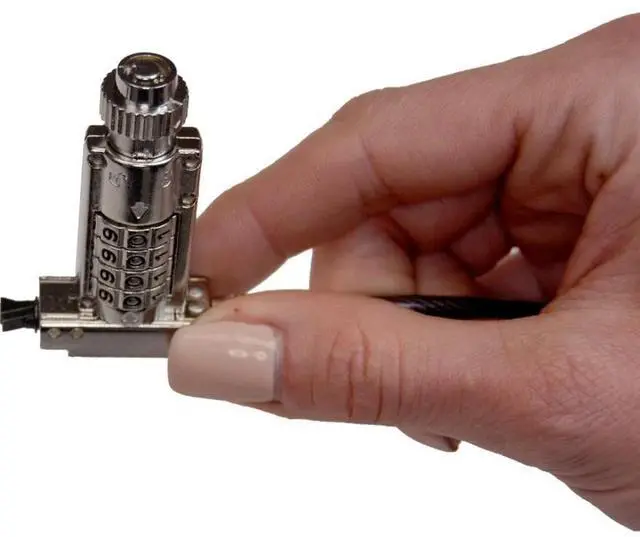 Alt view image 10 of 12 - Noble Wedge Resettable Combination Lock With Keys, Cable Trap And Storage Pouch