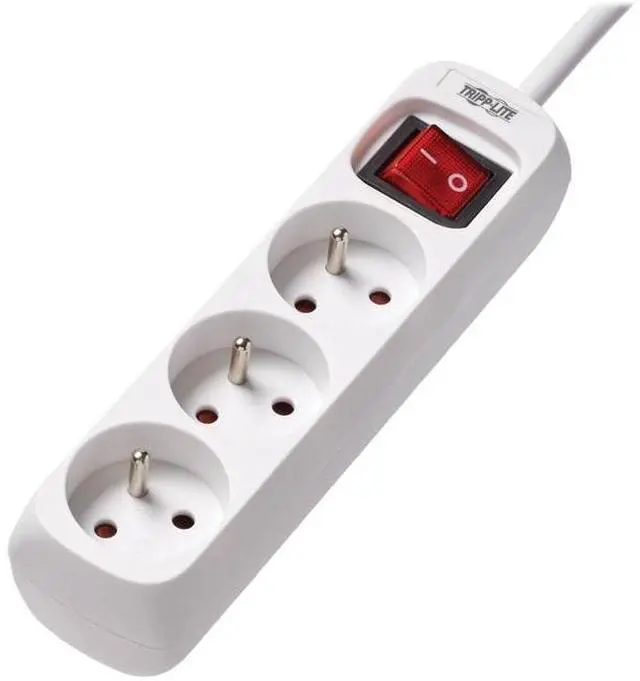 Alt view image 4 of 8 - Tripp Lite PS3F15 3-Outlet Power Strip - French Type E Outlets, 220-250V AC, 16A, 1.5 m Cord, Type E Plug, White