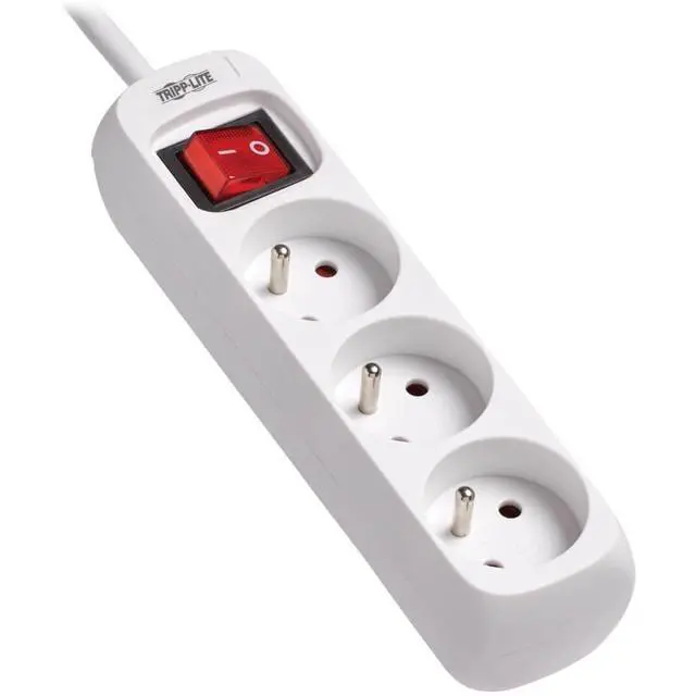 Alt view image 7 of 8 - Tripp Lite PS3F15 3-Outlet Power Strip - French Type E Outlets, 220-250V AC, 16A, 1.5 m Cord, Type E Plug, White