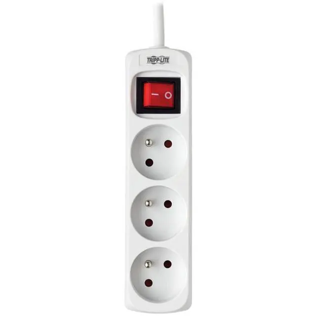 Alt view image 5 of 8 - Tripp Lite PS3F15 3-Outlet Power Strip - French Type E Outlets, 220-250V AC, 16A, 1.5 m Cord, Type E Plug, White