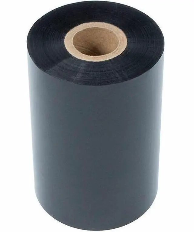 Alt view image 3 of 3 - Brother 4.33" Wide Black Thermal Tranfer Wax/Resin Ribbon 450m Roll 12Ct