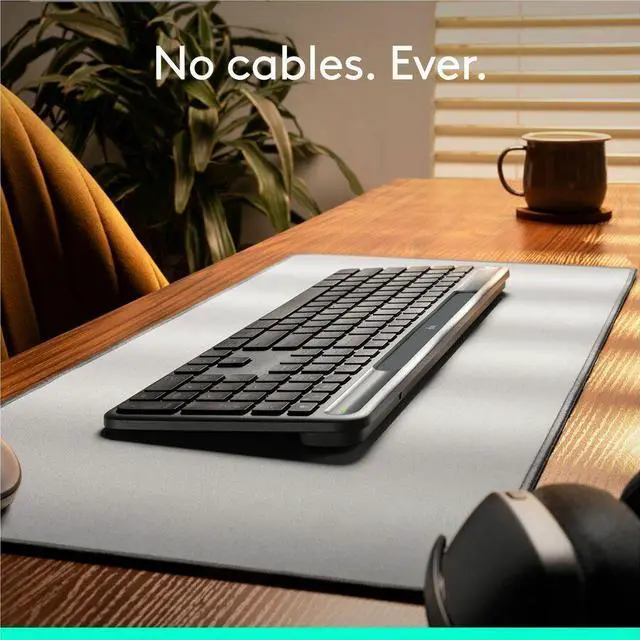 Alt view image 9 of 14 - Logitech Signature Slim Solar+ Wireless Bluetooth Keyboard Graphite 920013755
