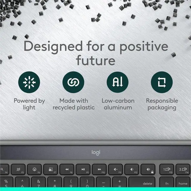 Alt view image 5 of 14 - Logitech Signature Slim Solar+ keyboard for Mac, solar and artificial light powered, durable battery that lasts up to 10 years, customizable keys, Bluetooth, Graphite - Wireless Connectivity - Bluetoo