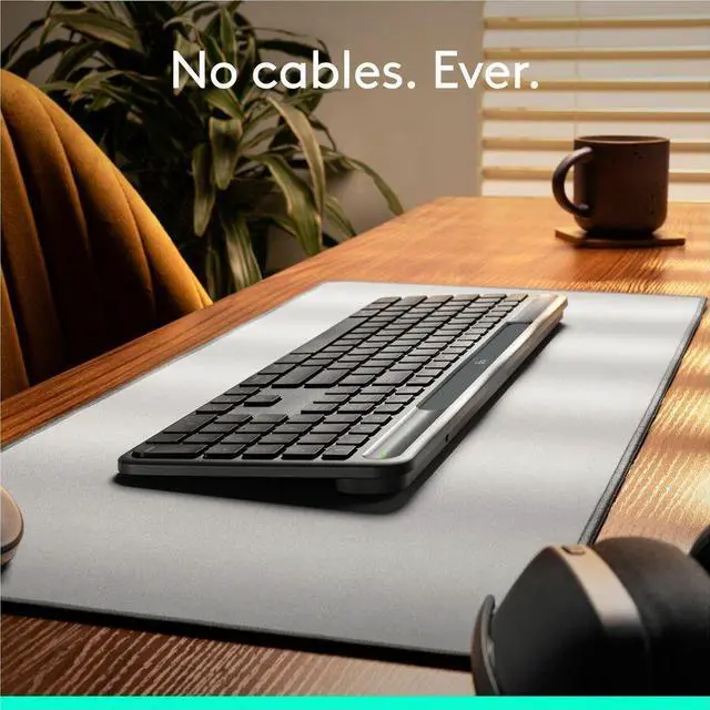 Alt view image 2 of 14 - Logitech Signature Slim Solar+ keyboard for Mac, solar and artificial light powered, durable battery that lasts up to 10 years, customizable keys, Bluetooth, Graphite - Wireless Connectivity - Bluetoo