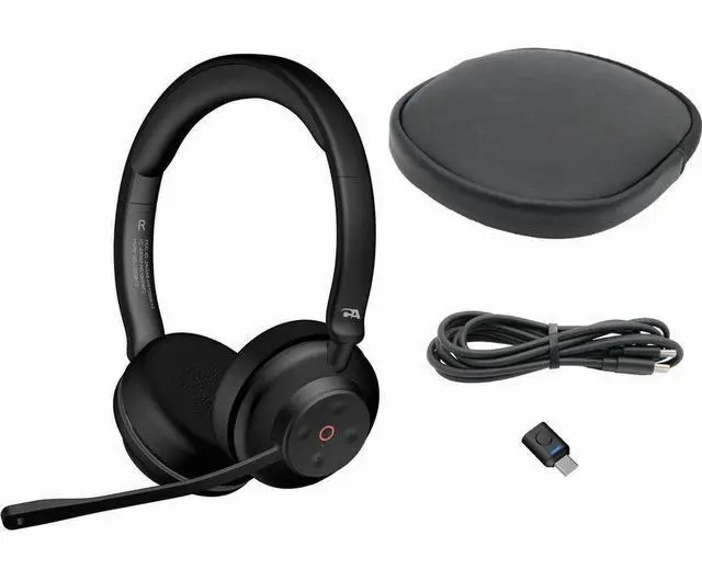 Alt view image 4 of 8 - Cyber Acoustics Professional Wireless Headset With AI Noise Cancelation - Stereo - Wireless - Bluetooth - Over-the-head - Binaural - Noise Canceling
