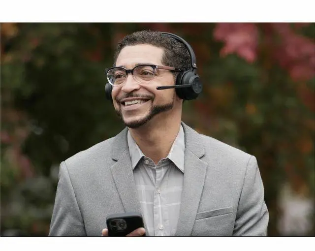 Alt view image 5 of 8 - Cyber Acoustics Professional Wireless Headset With AI Noise Cancelation - Stereo - Wireless - Bluetooth - Over-the-head - Binaural - Noise Canceling