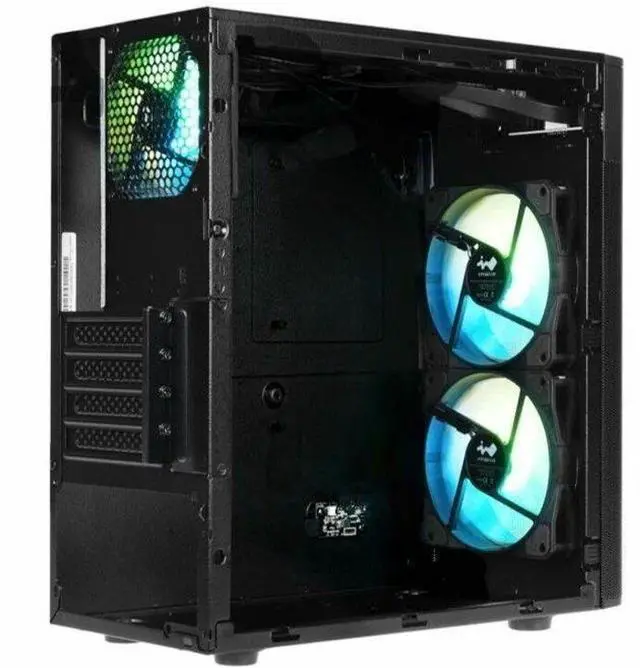 Alt view image 3 of 7 - In Win CT Series 17.1L Small Form Factor Micro-ATX Mini Tower Chassis - Small Tower - Black - Tempered Glass, Mesh - 1 x Bay - 450 W - Power Supply Installed - Micro ATX, Mini ITX Motherboard Supporte