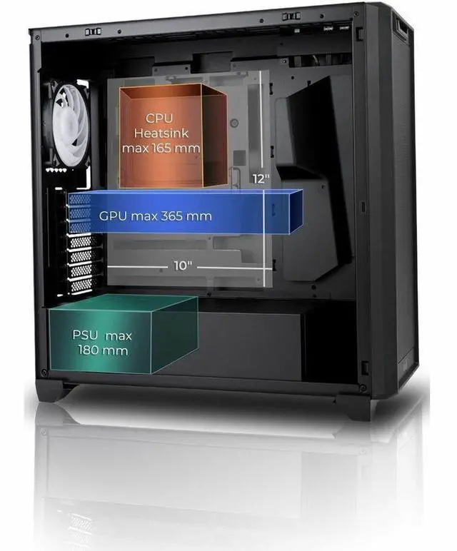 Alt view image 7 of 9 - In Win IW-CS-D5BLK-1AN120 Gaming Computer Case IWCSD5BLK1AN120