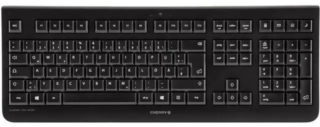 Alt view image 2 of 5 - CHERRY DW 3000 Wireless Keyboard & Mouse Set - French Layout - Black - USB Wireless RF - Optical - 1200 dpi - 3 Button - Scroll Wheel - Calculator, Email, Browser, Sleep Hot Key(s) - Symmetrical -