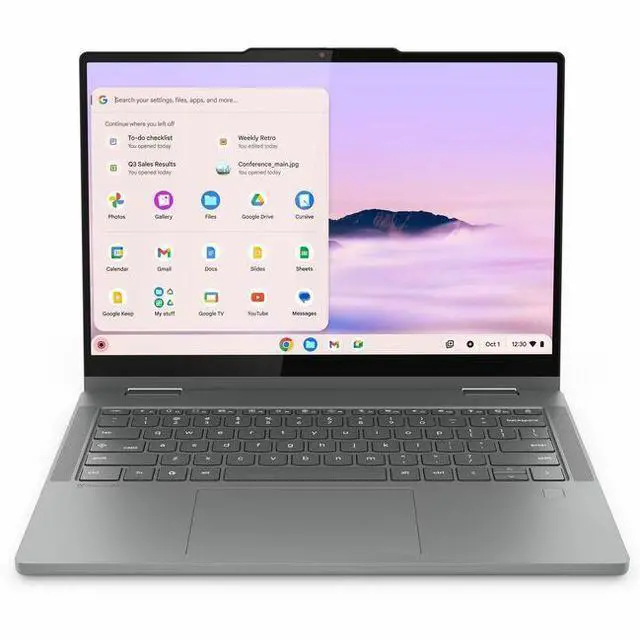 Main image of Lenovo Chromebook Plus 14IRU10 14" Touchscreen Convertible  Chromebook - Intel Core 5 120U (1.40 GHz) - 8 GB - 128 GB Flash Memory - ChromeOS - Intel - Webcam - IEEE 802.11ax  (83LL001VUS)