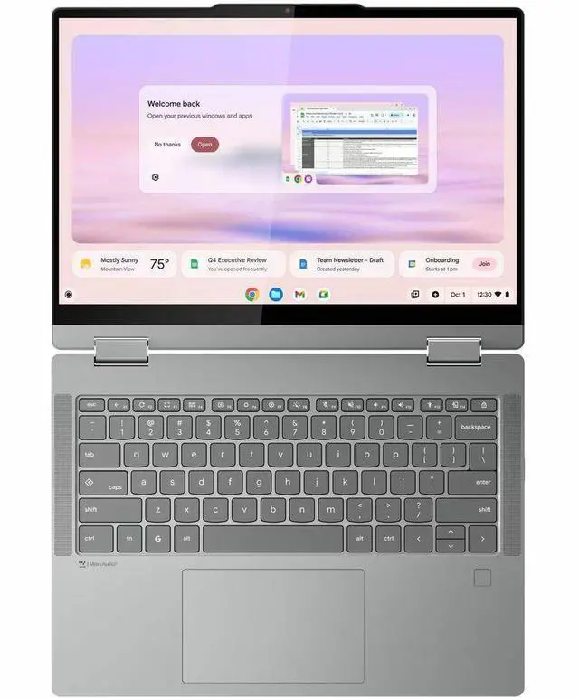 Alt view image 7 of 7 - Lenovo Chromebook Plus 14IRU10 14" Touchscreen Convertible  Chromebook - Intel Core 5 120U (1.40 GHz) - 8 GB - 128 GB Flash Memory - ChromeOS - Intel - Webcam - IEEE 802.11ax  (83LL001VUS)