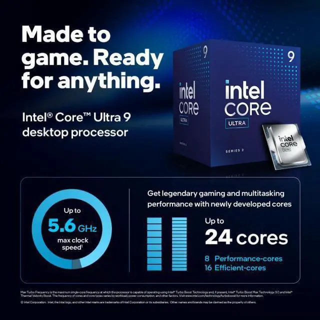 Alt view image 2 of 3 - Intel Core Ultra 9 285 24core 4.6GHz OC LGA-1851 Boxed Processor BX80768285