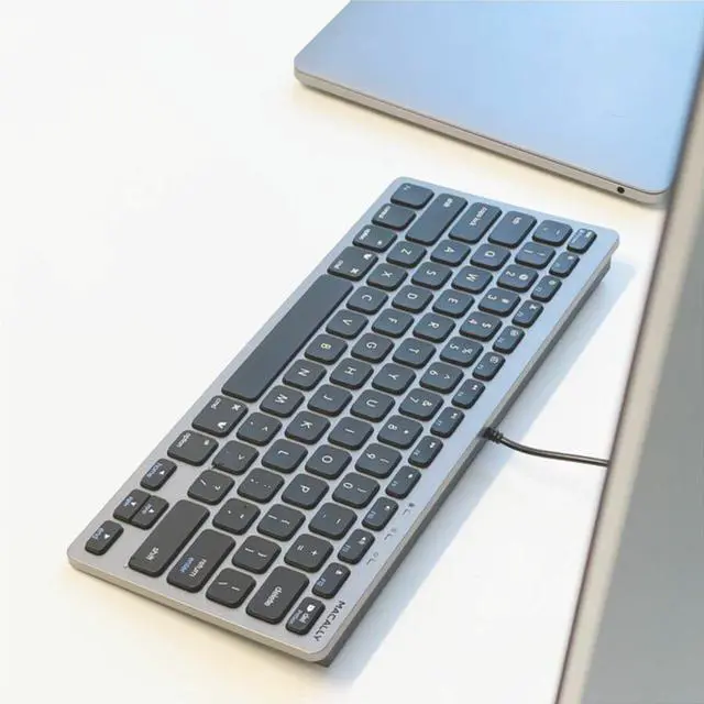 Alt view image 2 of 8 - Macally USB C Mac Keyboard - Cable Connectivity - USB Type C Interface - 78 Key(s) - Mac OS - MacBook, iPad, iMac - Mac, PC - Space Gray