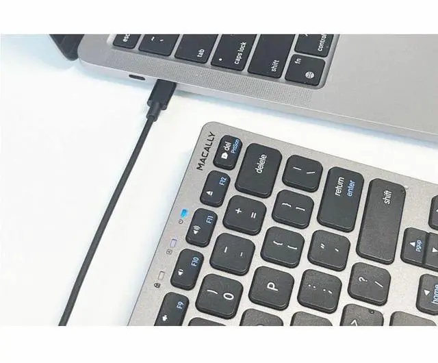 Alt view image 4 of 8 - Macally USB C Mac Keyboard - Cable Connectivity - USB Type C Interface - 78 Key(s) - Mac OS - MacBook, iPad, iMac - Mac, PC - Space Gray