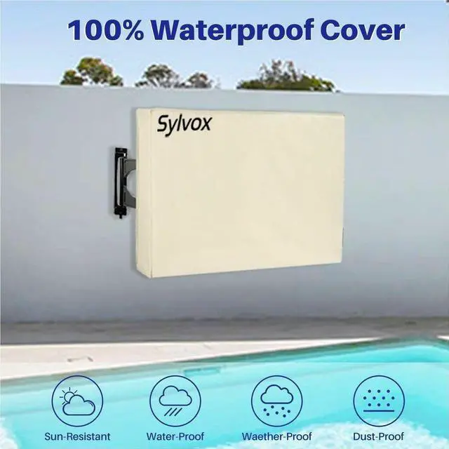 Alt view image 2 of 8 - SYLVOX OT65A1COVER Protective Cover - Supports TV - 32.3" Height x 56.3" Width x 4.9" Depth - Water Proof, Sunlight Resistant, Dust Proof, Abrasion Resistant, Remote Control Pocket, Wea