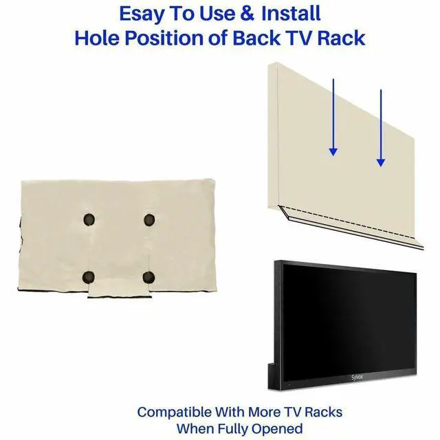Alt view image 6 of 8 - SYLVOX OT65A1COVER Protective Cover - Supports TV - 32.3" Height x 56.3" Width x 4.9" Depth - Water Proof, Sunlight Resistant, Dust Proof, Abrasion Resistant, Remote Control Pocket, Wea