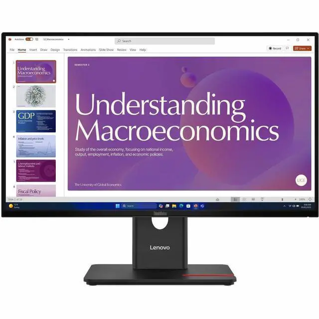 Alt view image 7 of 8 - Lenovo ThinkVision T24D-40 24" Class Full HD LED Monitor - 16:9 - Eclipse Black - 23.8" Viewable - In-plane Switching (IPS) Technology - WLED Backlight - 1920 x 1080 - 16.7 Million Colors -
