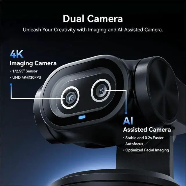 Alt view image 4 of 7 - EMEET Pixy Dual-lens 4K PTZ Webcam with Gesture Control and Auto Tracking, Work with EMEET STUDIO - 4K - 3840 x 2160 Video - PTZ